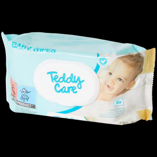 Dětské vlhčené ubrousky Teddy Care Sensitive 90 ks (Tyto dětské ubrousky jsou nepostradatelným pomocníkem při přebalování a jsou velmi šetrné k citlivé dětské pokožce)