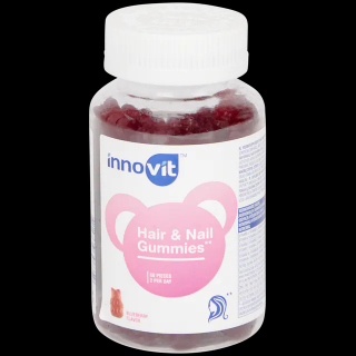 Hair  Nail Gummies Innovit Blueberry (Tyto želé dražé vám pomohou podpořit zdraví vašich vlasů a nehtů 145g - 60 tablet)