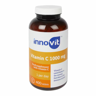 Innovit Vitamín C 1000mg 400 tablet (Výživový doplněk s vitamínem C: užívejte 1 tabletu denně)