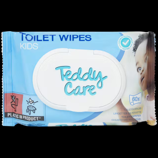 Vlhčené ubrousky Teddy Care 60 kusů (Tyto vlhčené ubrousky od Teddy Care jsou speciálně vyvinuté pro citlivé dětské zadečky)