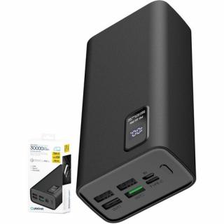 PLATINET powerbanka, 30 000 mAh, PD 3.0 + QC 3.0, černá