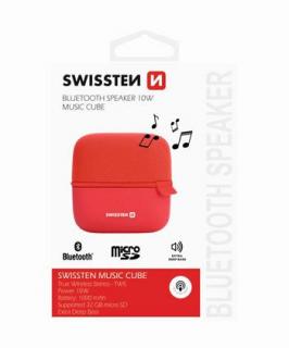 SWISSTEN Bluetooth reproduktor Cube, 10 W Barva: Červená