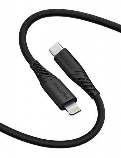 SWISSTEN datový kabel SOFT SILICONE USB-C/Lightning 1,5 m, 60 W, černý