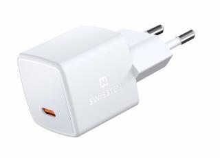 SWISSTEN mini síťový adaptér GaN, Power Delivery, USB-C, 33 W