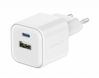 SWISSTEN Síťový adaptér 12W 1x USB-C  a 1x USB-A Barva: Bílá