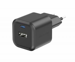 SWISSTEN Síťový adaptér GaN 1x USB-C 20W PD a 1x USB-A 18W QC Barva: Černá