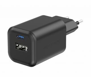 SWISSTEN Síťový adaptér GaN 1x USB-C 45W PD a 1x USB-A 18W QC Barva: Černá