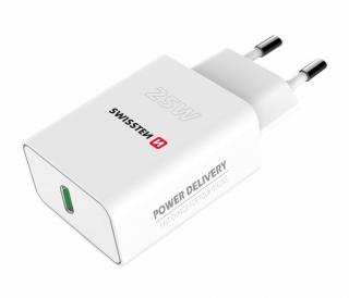 SWISSTEN síťový adaptér Power Delivery 25 W pro iPhone a Samsung Barva: Bílá