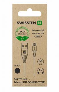 SWISSTEN TPU datový kabel USB-A/micro USB, délka 1,2 m (EKO BALENÍ) Barva: Bílá