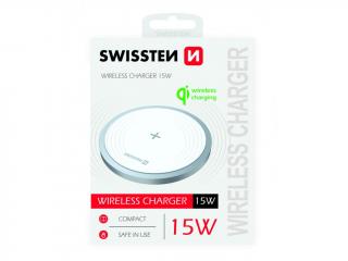 SWISSTEN Wireless 15 W bezdrátová nabíječka Barva: Bílá