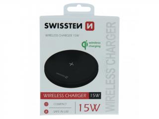 SWISSTEN Wireless 15 W bezdrátová nabíječka Barva: Černá