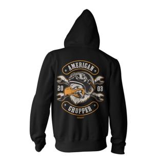 AMERICAN CHOPPER CIGAR EAGLE HOODIE BK Velikost: L