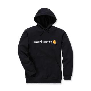 CARHARTT SIGNATURE LOGO HOODED SWEATSHIRT BLACK Velikost: L