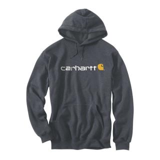 CARHARTT SIGNATURE LOGO HOODED SWEATSHIRT CARBON HEATHER Velikost: L