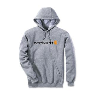 CARHARTT SIGNATURE LOGO HOODED SWEATSHIRT HEATHER GREY Velikost: L