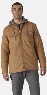 FLEECE HOODED JACKET BROWN DUCK Velikost: L