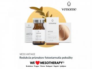 Venome Meso ANTIAGE 5x5ml - Nadupaný vitamínový koktejl, účinný v boji proti pigmentovým skvrnám a známkám stárnutí pokožky (photo-aging). Zásadní pro…