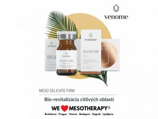 Venome Meso Delicate FIRM 5x5 ml - Osvědčená Bio-revitalizace citlivých oblastí s kyselinou Hyaluronovou, DMAE, peptidy a aminokyselinami