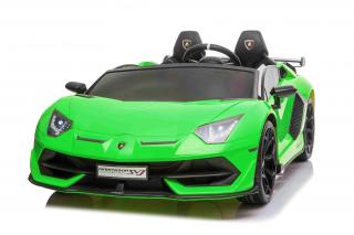 Elektrické autíčko Lamborghini Aventador, dvoumístné, zelené lakované