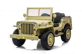 Elektrické autíčko USA ARMY 4X4 třímístné, žluté