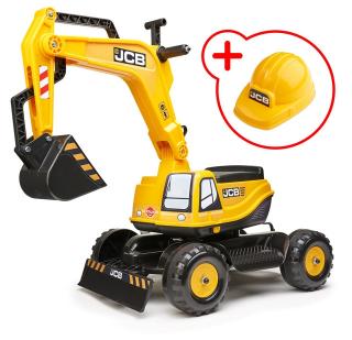 Odrážedlo JCB bagr s přilbou, délka 85cm