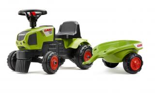 Odrážedlo traktor Baby Claas Axos 310 s 2 kolovým valníkem, délka 97cm