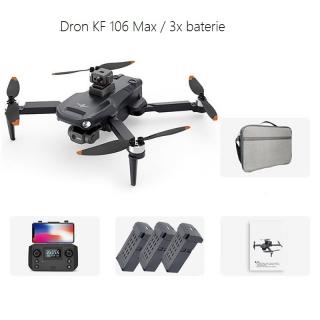 Dron KF106 MAX / 6K Full HD kamera / WiFi / GPS / 3osý Gimbal / Aktivní vyhýbání překážkám / 3000 metrů Počet baterií: 3 baterie