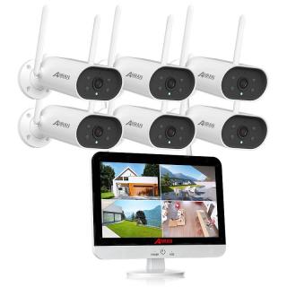 WiFi kamerový systém ANRAN DW-17B01 50W s rozlišením 5MP / 6x kamera / detekce pohybu / noční vidění / úložiště až 4TB Úložiště: Bez úložiště