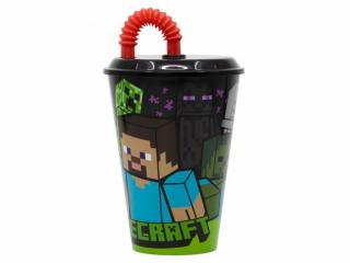 Kelímek s brčkem 430 ml - Minecraft