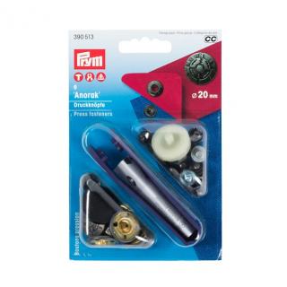 PRYM Knoflík stiskací ANORAK 20mm - staronikl