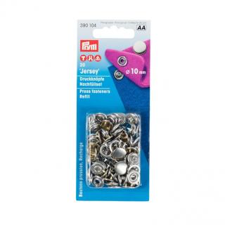 PRYM Knoflík stiskací JERSEY 10 mm - stříbrný hladký