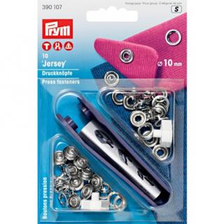 PRYM Knoflík stiskací JERSEY 10 mm - stříbrný