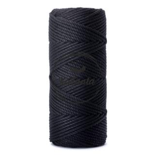 Bavlněná šňůra KaFanta Premium 3PLY 3mm - black