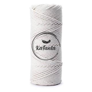 Bavlněná šňůra KaFanta Premium 3PLY 3mm - natural VELKÉ KLUBKO 350m