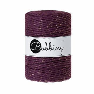 Bobbiny Macrame XXL 5mm - ostružina se zlatou nitkou