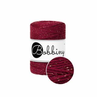 Macrame Bobbiny 3PLY baby golden wine red