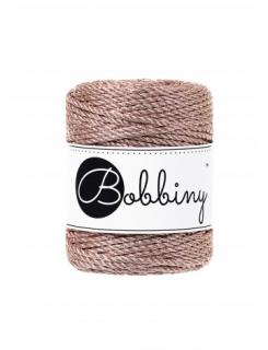 Macrame Bobbiny 3PLY regular metallic rose gold