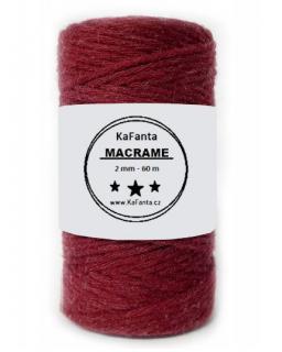 Macrame příze KaFanta 2mm/60m - bordó