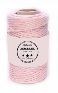 Macrame příze KaFanta 2mm/60m - růžová