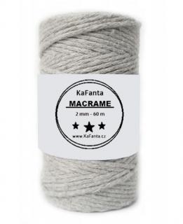 Macrame příze KaFanta 2mm/60m - šedá