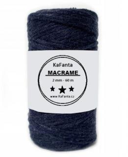 Macrame příze KaFanta 2mm/60m - tmavě modrá