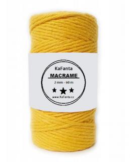 Macrame příze KaFanta 2mm/60m - žlutá