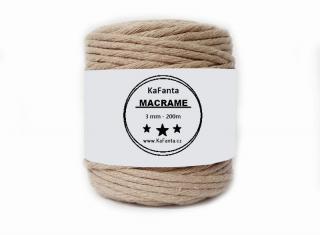 Macrame příze KaFanta 3mm/200m - béžová