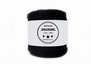 Macrame příze KaFanta 3mm/200m - černá