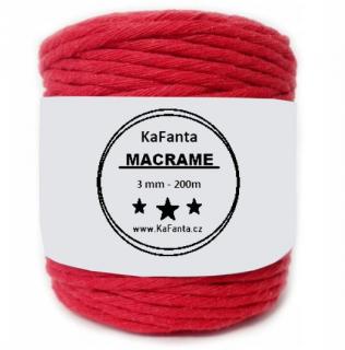 Macrame příze KaFanta 3mm/200m - červená