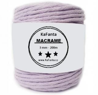 Macrame příze KaFanta 3mm/200m - světle fialová