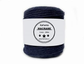 Macrame příze KaFanta 3mm/200m - tmavě modrá