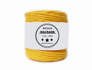 Macrame příze KaFanta 3mm/200m - žlutá