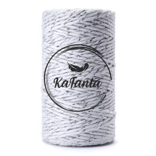 Macrame příze KaFanta PREMIUM 2mm/50m - white silver