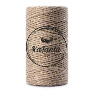 Macrame příze KaFanta PREMIUM 3mm/100m - beige gold